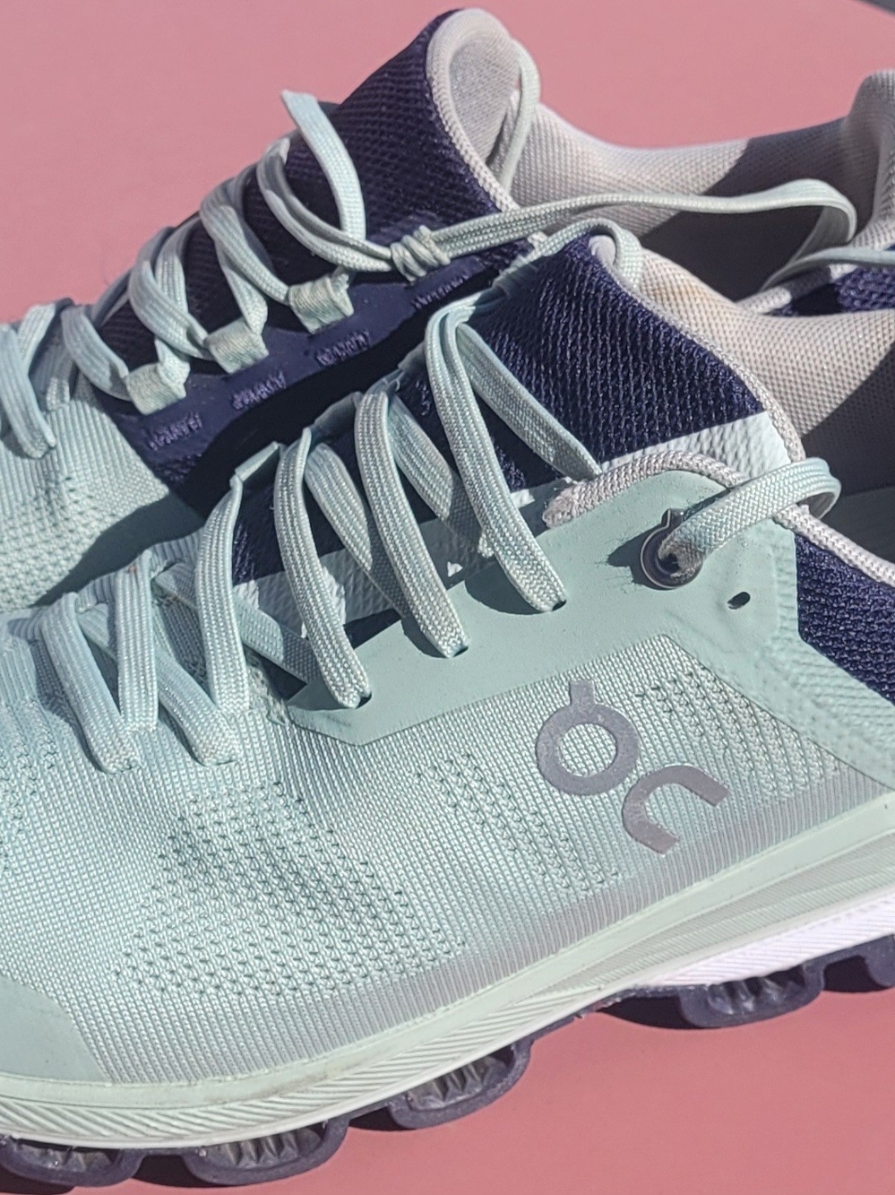On Running Women's Cloudswift Sneakers in Mint and Navy Accents